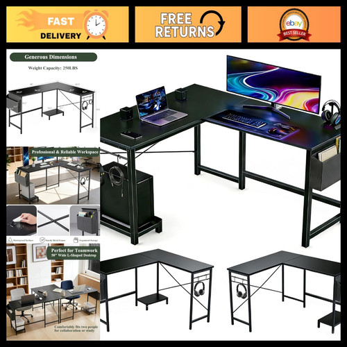 Shaped computer desk 50 - shaped,