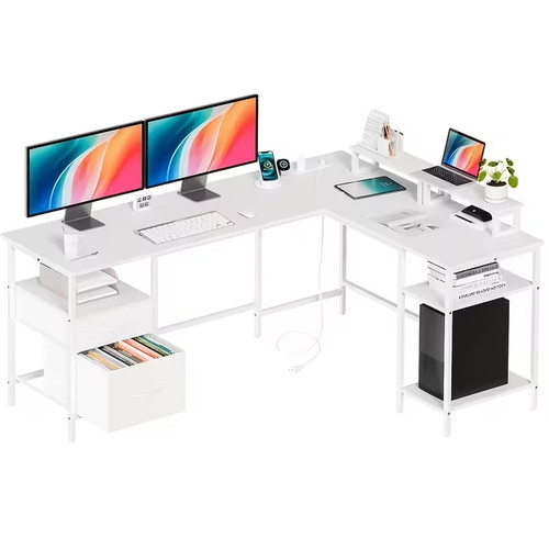 Shaped desk reversible - desk,